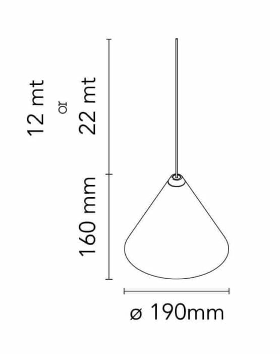 String Light Cono-Flos-dimensioni